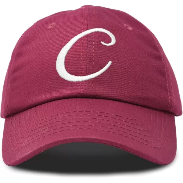 DALIX Initial Hat Letter C Womens Baseball Cap Monogram Cursive Embroider