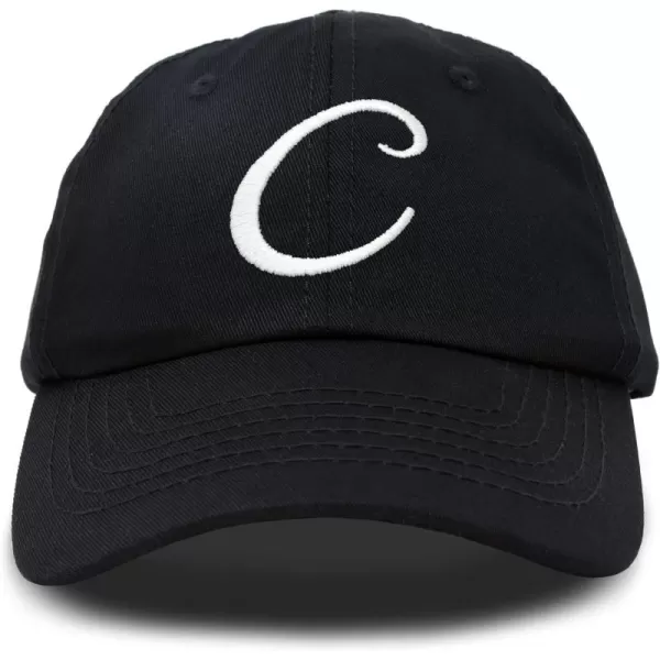 DALIX Initial Hat Letter C Womens Baseball Cap Monogram Cursive Embroider