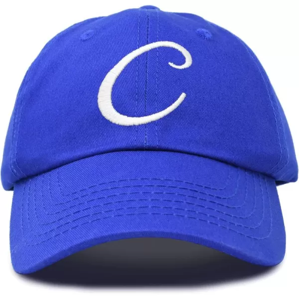 DALIX Initial Hat Letter C Womens Baseball Cap Monogram Cursive Embroider