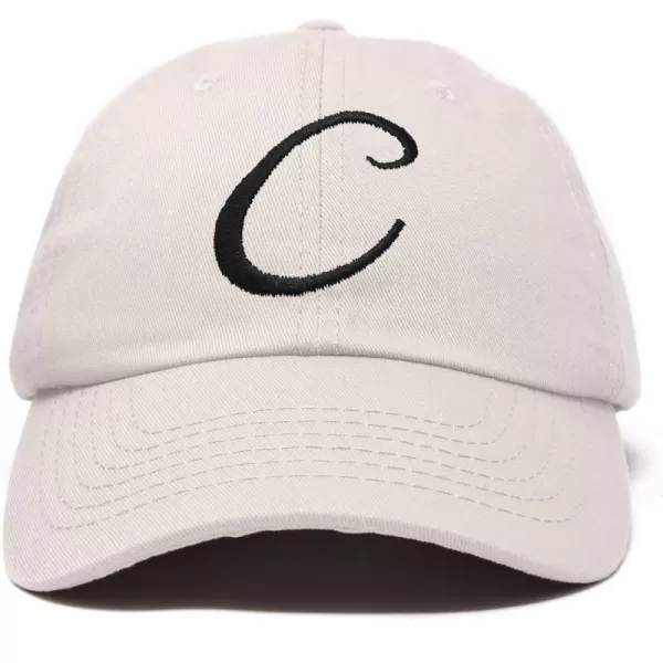 DALIX Initial Hat Letter C Womens Baseball Cap Monogram Cursive Embroider