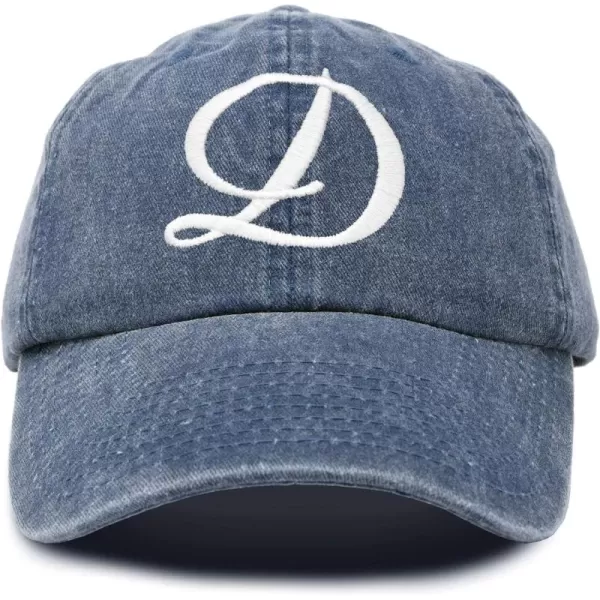 DALIX Initial Hat Letter D Vintage Womens Baseball Cap Monogram Embroidered
