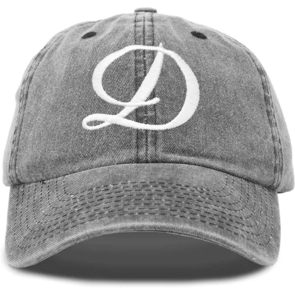 DALIX Initial Hat Letter D Vintage Womens Baseball Cap Monogram Embroidered