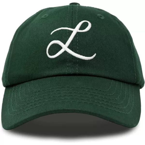 DALIX Initial Hat Letter L Womens Baseball Cap Monogram Cursive Embroider