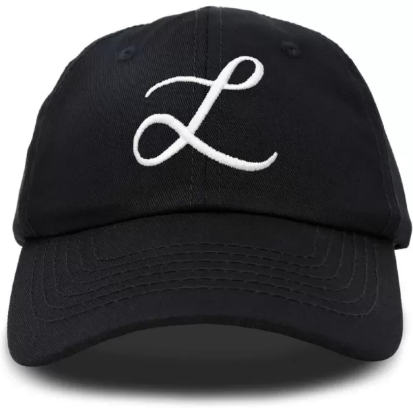 DALIX Initial Hat Letter L Womens Baseball Cap Monogram Cursive Embroider