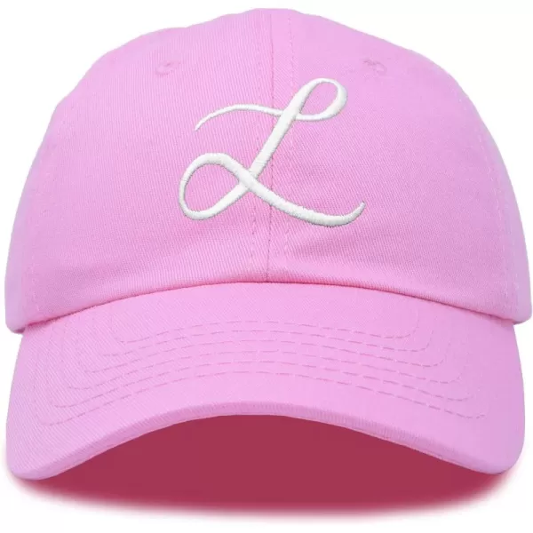 DALIX Initial Hat Letter L Womens Baseball Cap Monogram Cursive Embroider