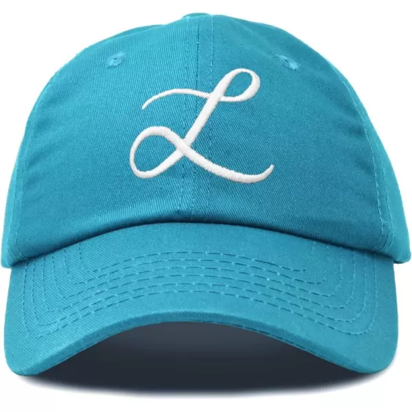 DALIX Initial Hat Letter L Womens Baseball Cap Monogram Cursive Embroider