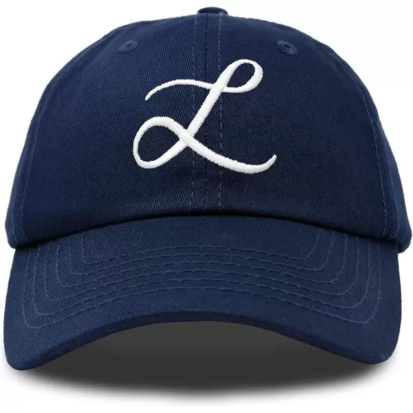 DALIX Initial Hat Letter L Womens Baseball Cap Monogram Cursive Embroider