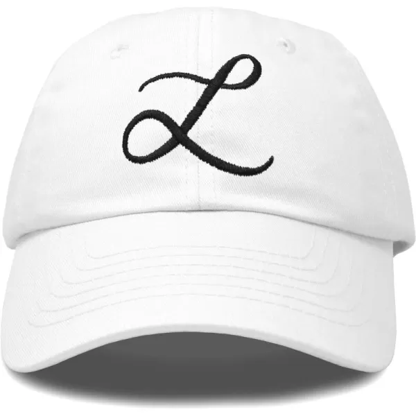 DALIX Initial Hat Letter L Womens Baseball Cap Monogram Cursive Embroider