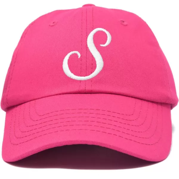DALIX Initial Hat Letter S Womens Baseball Cap Monogram Cursive Embroider