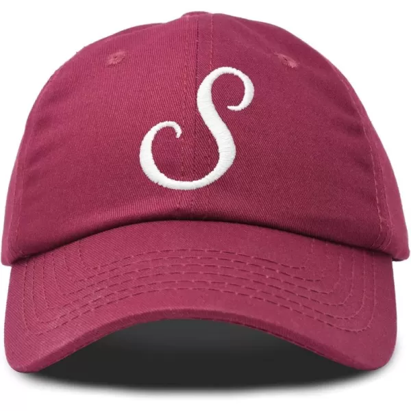 DALIX Initial Hat Letter S Womens Baseball Cap Monogram Cursive Embroider