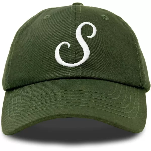 DALIX Initial Hat Letter S Womens Baseball Cap Monogram Cursive Embroider