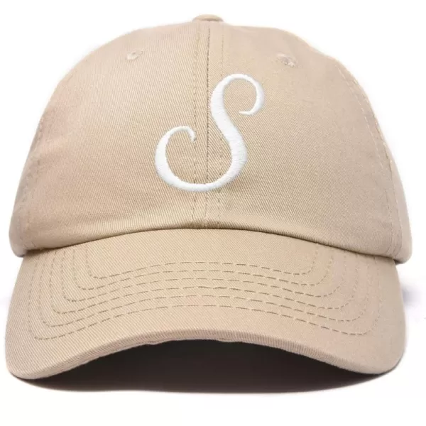 DALIX Initial Hat Letter S Womens Baseball Cap Monogram Cursive Embroider