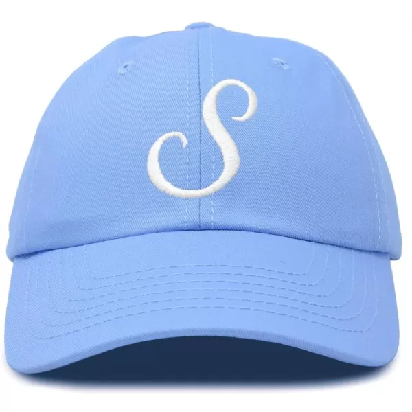 DALIX Initial Hat Letter S Womens Baseball Cap Monogram Cursive Embroider