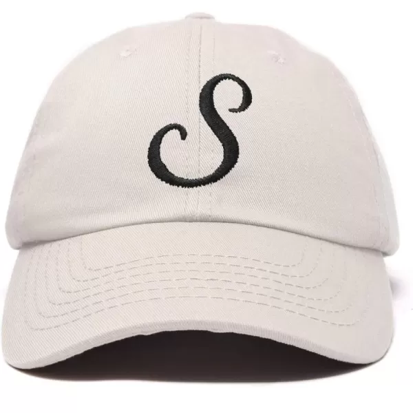 DALIX Initial Hat Letter S Womens Baseball Cap Monogram Cursive Embroider