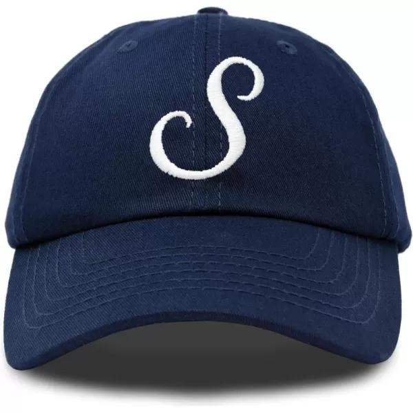 DALIX Initial Hat Letter S Womens Baseball Cap Monogram Cursive Embroider