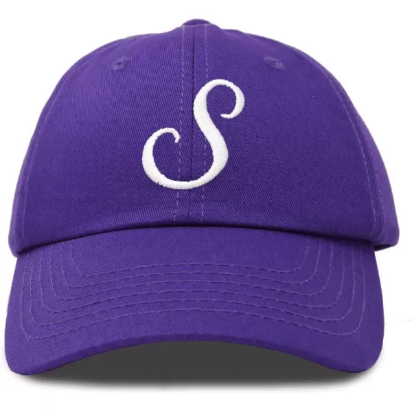 DALIX Initial Hat Letter S Womens Baseball Cap Monogram Cursive Embroider