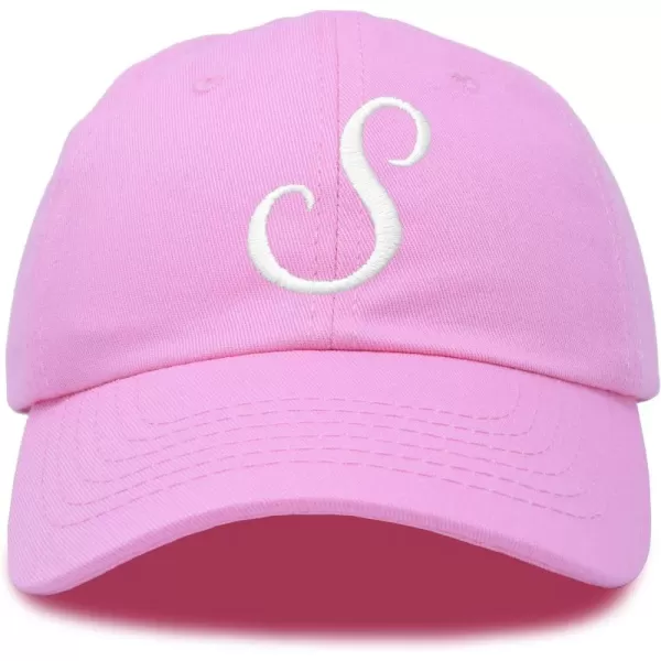 DALIX Initial Hat Letter S Womens Baseball Cap Monogram Cursive Embroider