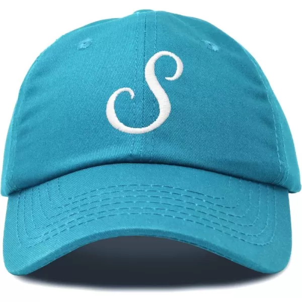 DALIX Initial Hat Letter S Womens Baseball Cap Monogram Cursive Embroider