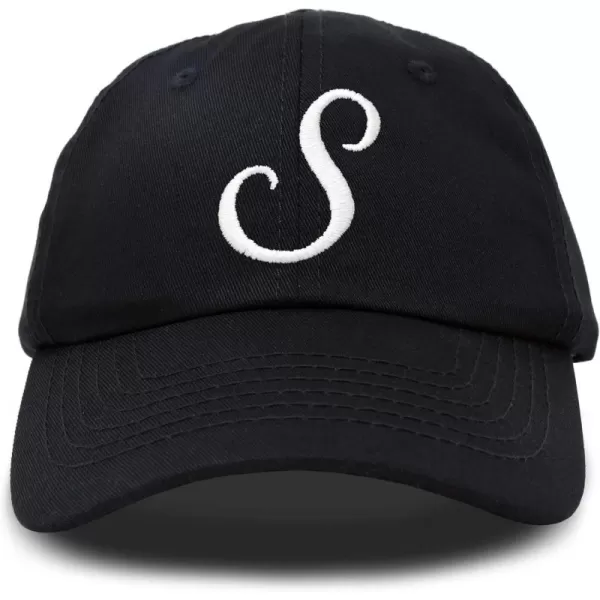 DALIX Initial Hat Letter S Womens Baseball Cap Monogram Cursive Embroider
