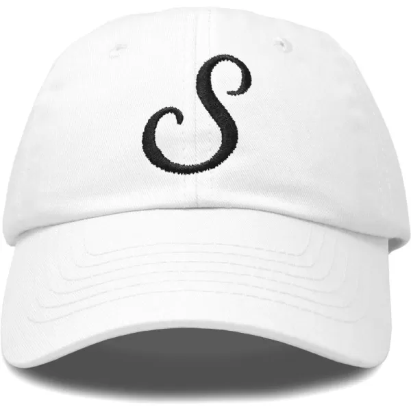 DALIX Initial Hat Letter S Womens Baseball Cap Monogram Cursive Embroider