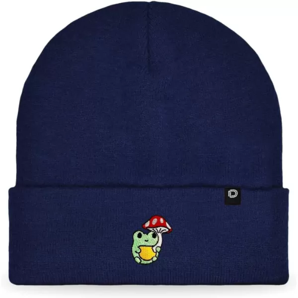 DALIX Mushroom Frog Embroidered Beanie Hat Cotton Cute Winter Fall Cap Womens