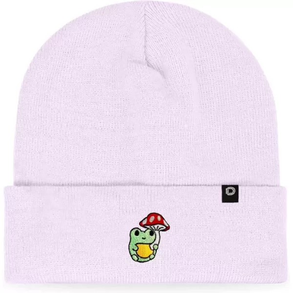 DALIX Mushroom Frog Embroidered Beanie Hat Cotton Cute Winter Fall Cap Womens