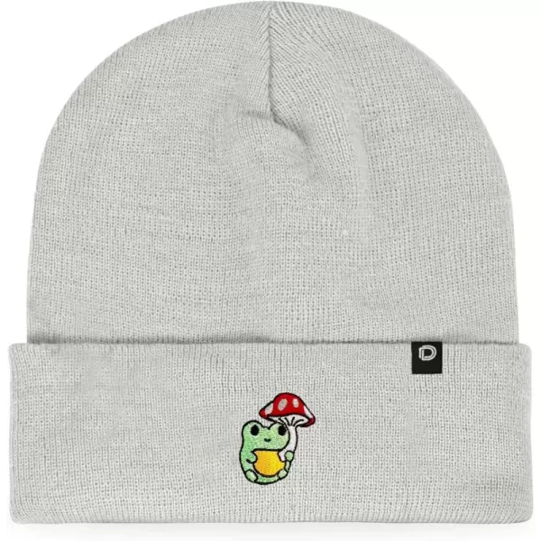 DALIX Mushroom Frog Embroidered Beanie Hat Cotton Cute Winter Fall Cap Womens