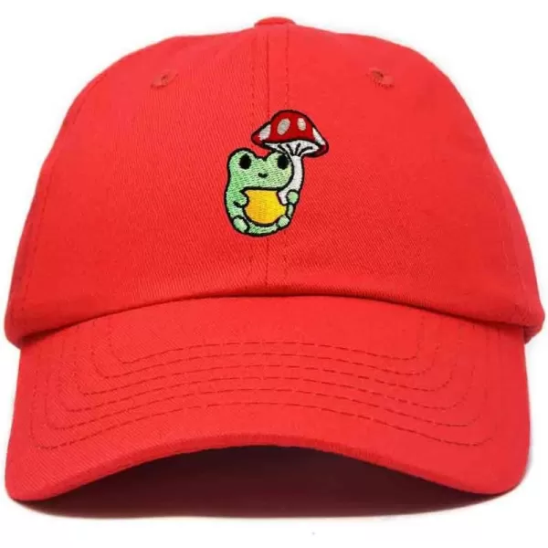 DALIX Mushroom Frog Embroidered Dad Cap Cotton Baseball Hat Women