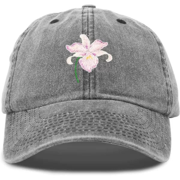 DALIX Orchid Hat Womens Floral Baseball Cap Washed