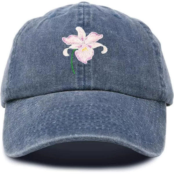 DALIX Orchid Hat Womens Floral Baseball Cap Washed