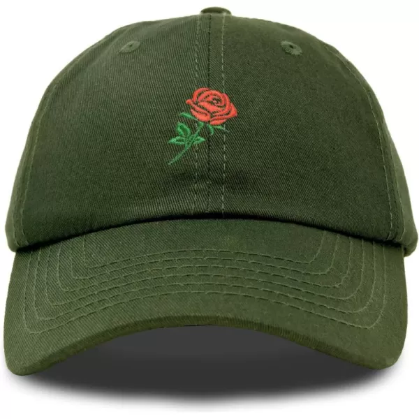 DALIX Red Rose Hat Premium Embroidered Baseball Cap Womens