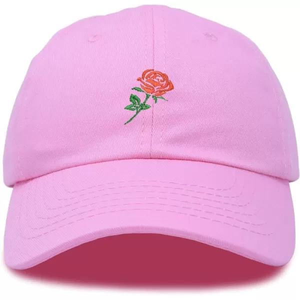 DALIX Red Rose Hat Premium Embroidered Baseball Cap Womens