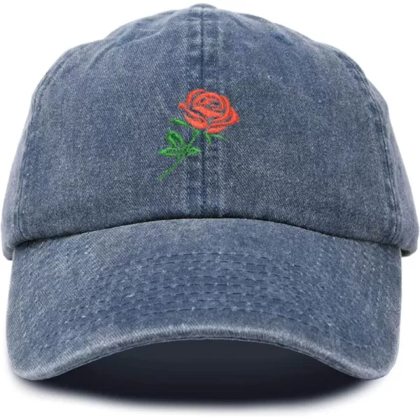 DALIX Red Rose Hat Premium Embroidered Baseball Cap Womens