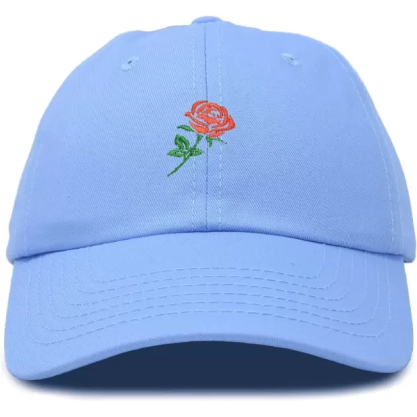 DALIX Red Rose Hat Premium Embroidered Baseball Cap Womens