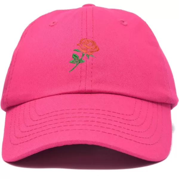 DALIX Red Rose Hat Premium Embroidered Baseball Cap Womens