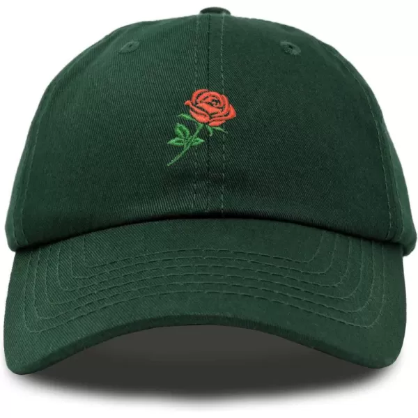 DALIX Red Rose Hat Premium Embroidered Baseball Cap Womens