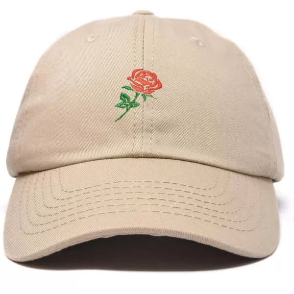 DALIX Red Rose Hat Premium Embroidered Baseball Cap Womens