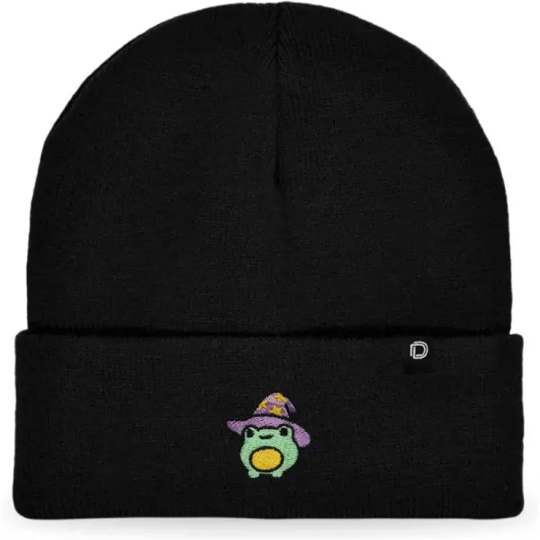 DALIX Sorcerer Frog Embroidered Beanie Hat Knit Cap Cold Weather Womens