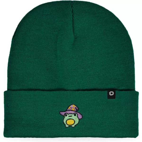 DALIX Sorcerer Frog Embroidered Beanie Hat Knit Cap Cold Weather Womens