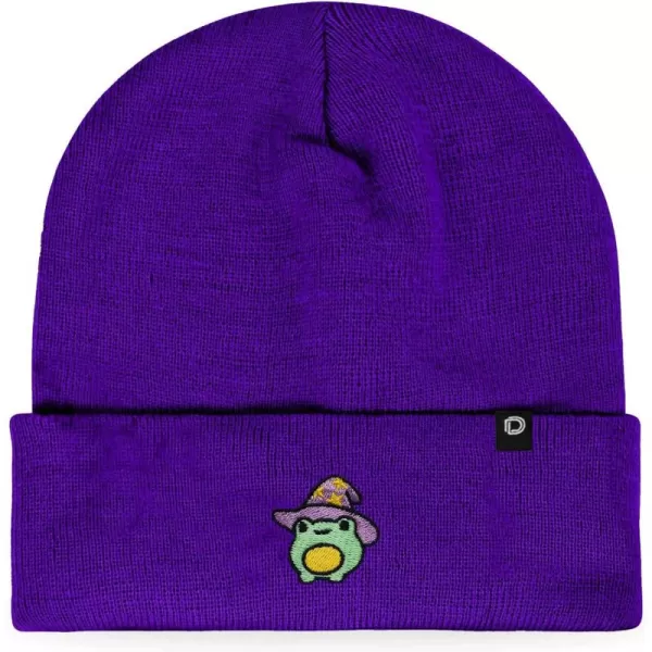 DALIX Sorcerer Frog Embroidered Beanie Hat Knit Cap Cold Weather Womens