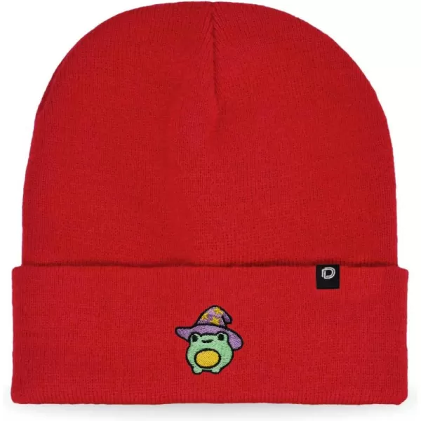 DALIX Sorcerer Frog Embroidered Beanie Hat Knit Cap Cold Weather Womens