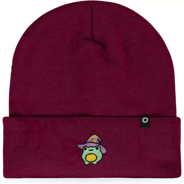 DALIX Sorcerer Frog Embroidered Beanie Hat Knit Cap Cold Weather Womens