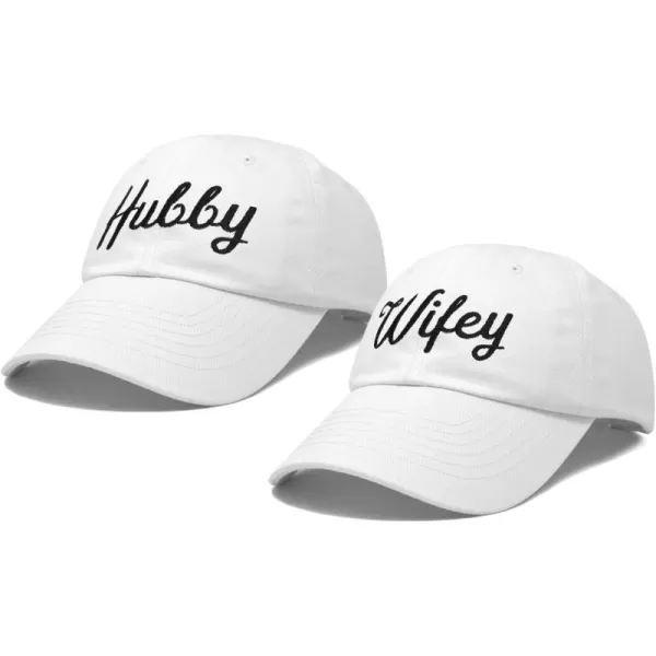 DALIX Wifey Hubby Couples Dad Hats Baseball Caps Married Gift Set of 2