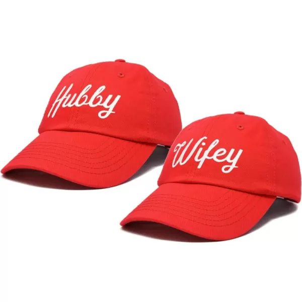 DALIX Wifey Hubby Couples Dad Hats Baseball Caps Married Gift Set of 2