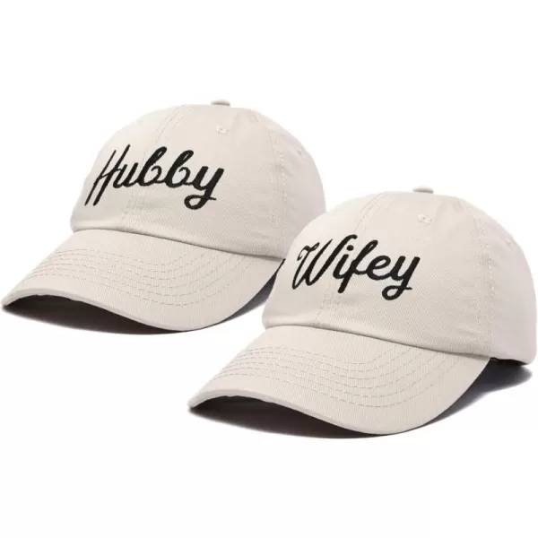 DALIX Wifey Hubby Couples Dad Hats Baseball Caps Married Gift Set of 2