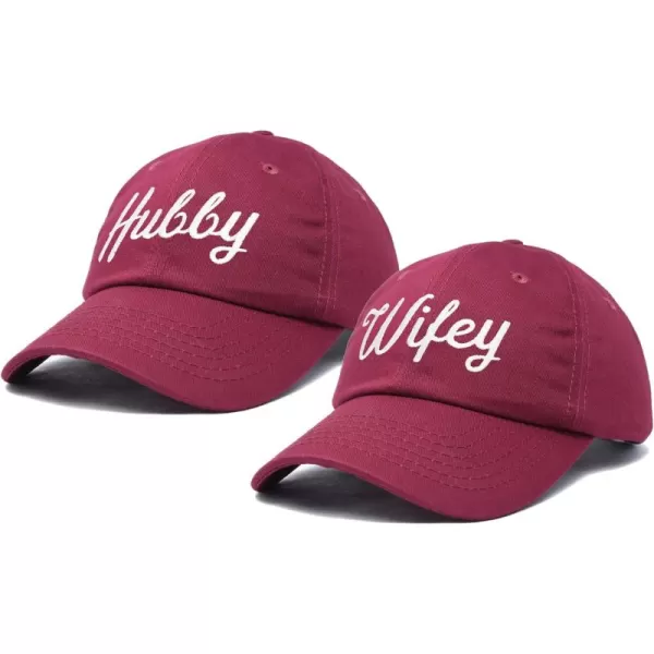 DALIX Wifey Hubby Couples Dad Hats Baseball Caps Married Gift Set of 2