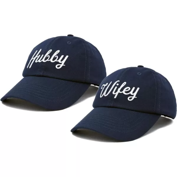 DALIX Wifey Hubby Couples Dad Hats Baseball Caps Married Gift Set of 2