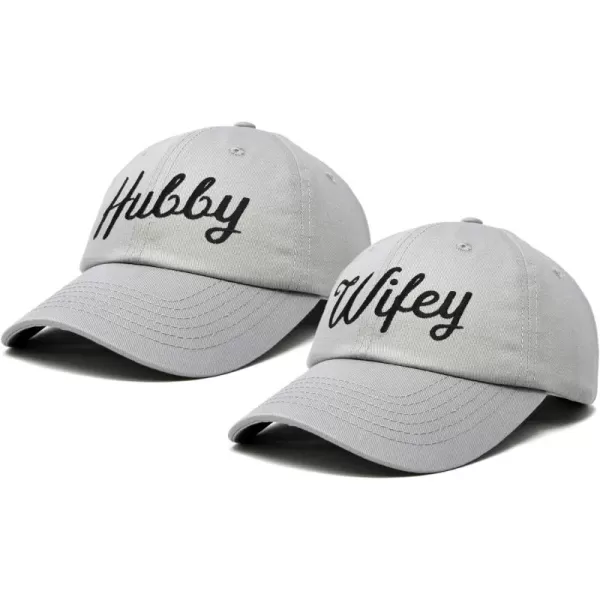 DALIX Wifey Hubby Couples Dad Hats Baseball Caps Married Gift Set of 2