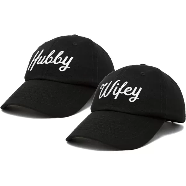 DALIX Wifey Hubby Couples Dad Hats Baseball Caps Married Gift Set of 2
