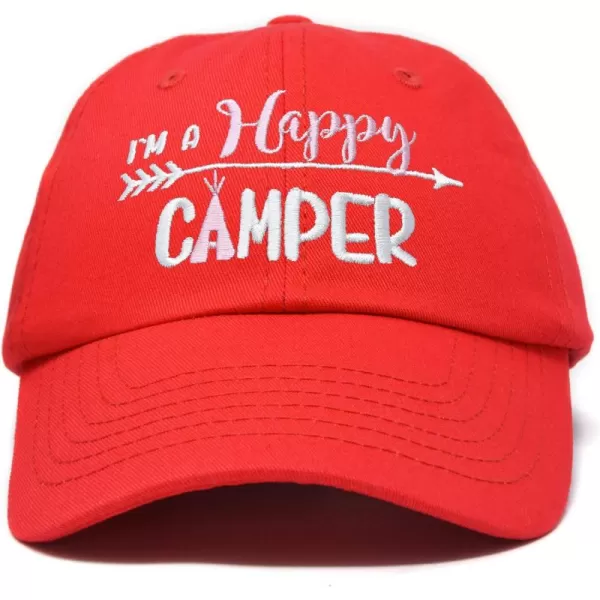 DALIX Womens Happy Camper Hat Soft Cotton Camping Caps